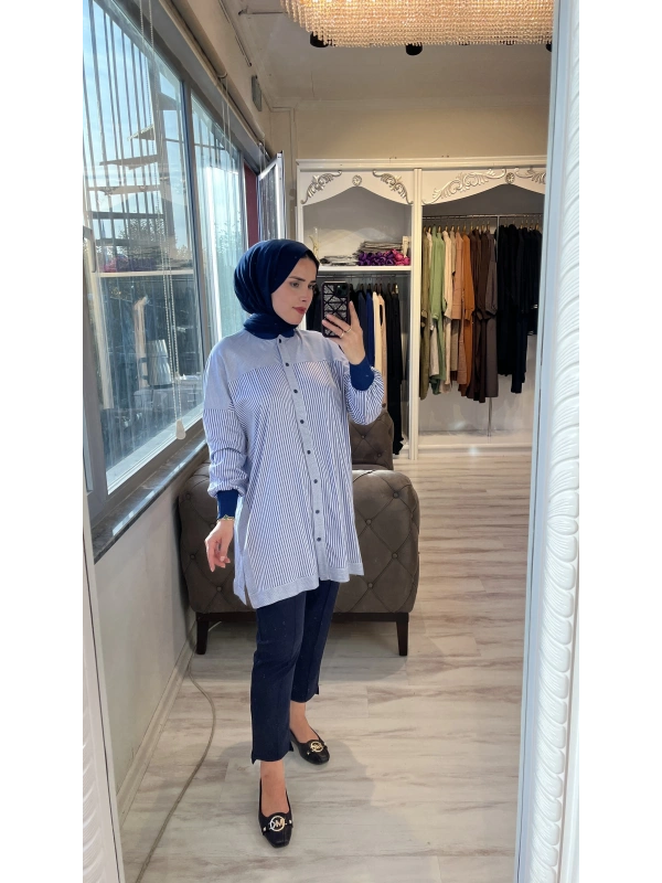 İNVEE 6652 İndigo Gömlek