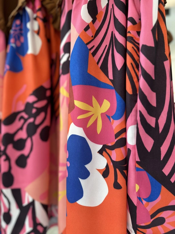 İNVEE Eteği Desenli Kahverengi Elbise