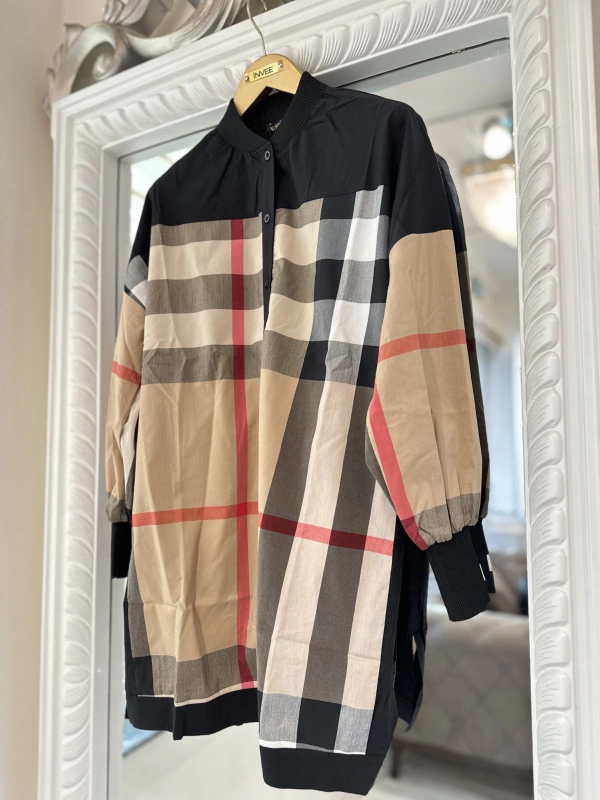 İNVEE 6652 Siyah-Camel Gömlek