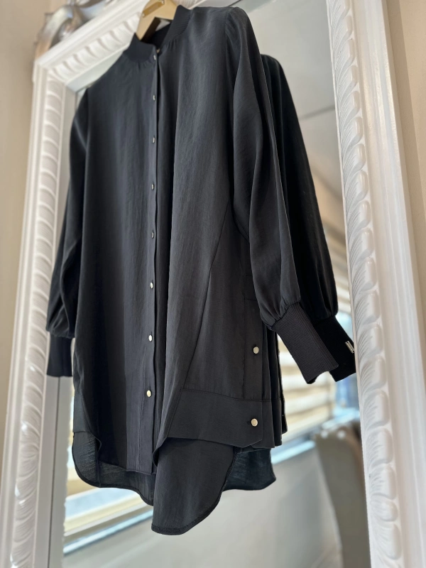 İNVEE 6674M Modal Gömlek - Siyah