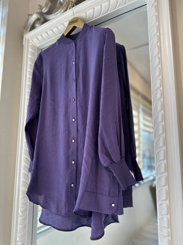 İNVEE 6674M Modal Gömlek - Mor