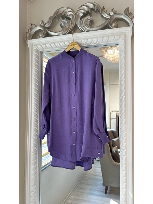 İNVEE 6674M Modal Gömlek - Mor