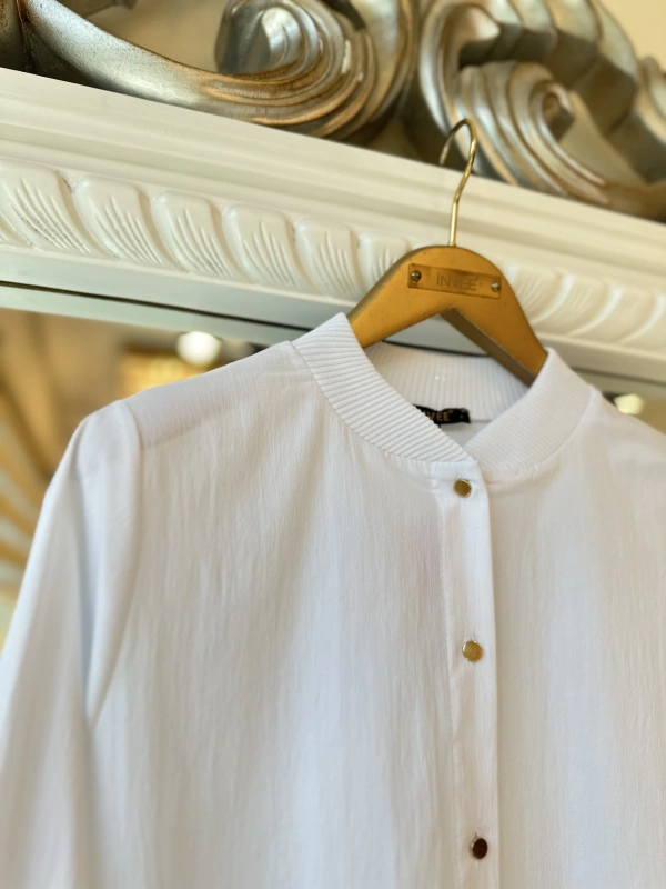 İNVEE 6674Y Modal Gömlek - Beyaz