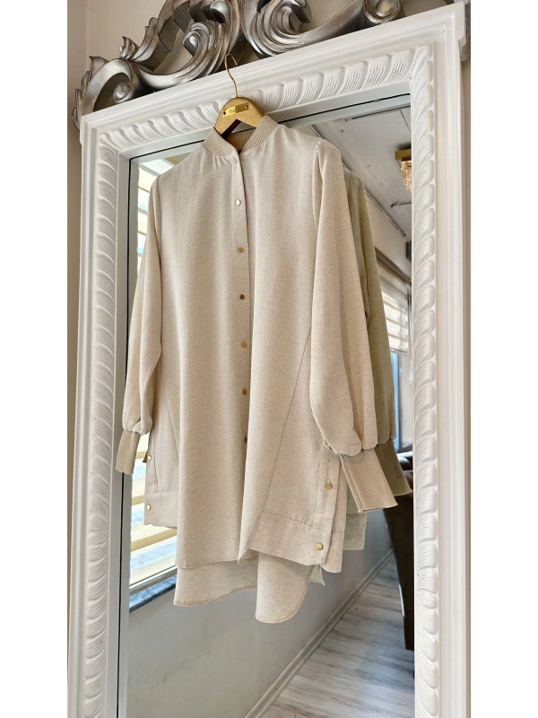 İNVEE 6674Y Modal Gömlek - Kemik