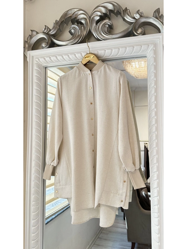 İNVEE 6674Y Modal Gömlek - Kemik