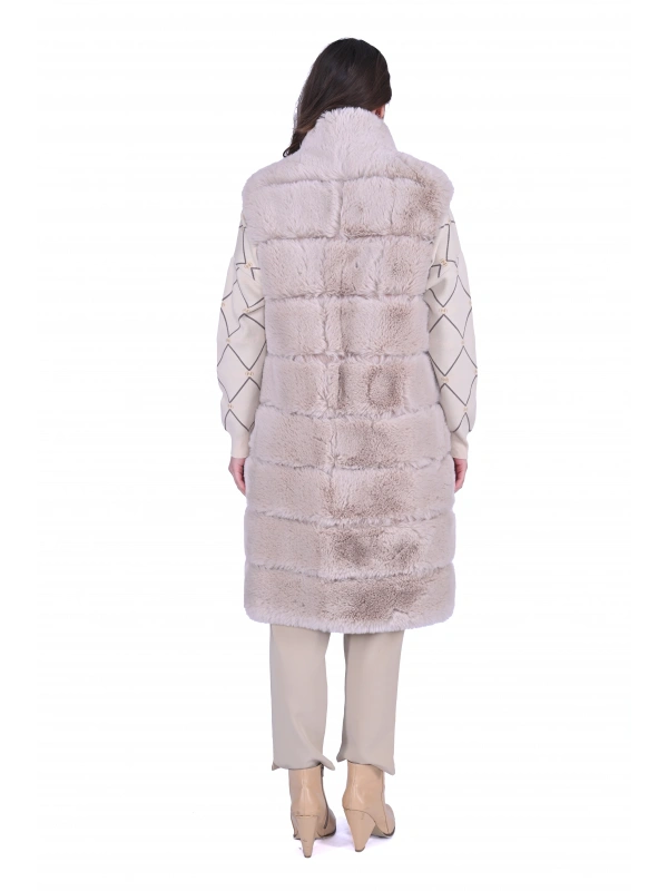 İNVEE 6716 Suni Kürk Yelek - Bej