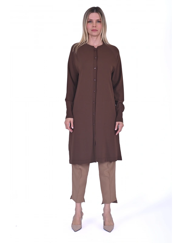 İNVEE 6738 Triko Hırka - Brownie