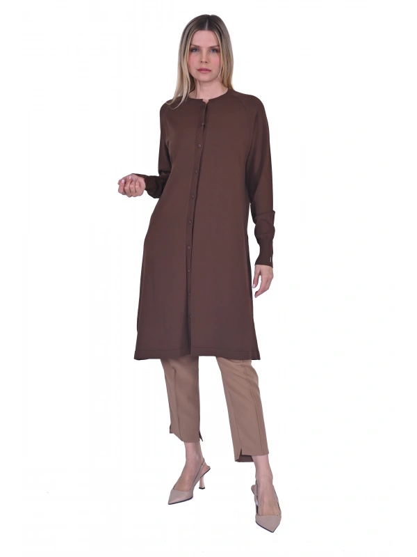 İNVEE 6738 Triko Hırka - Brownie