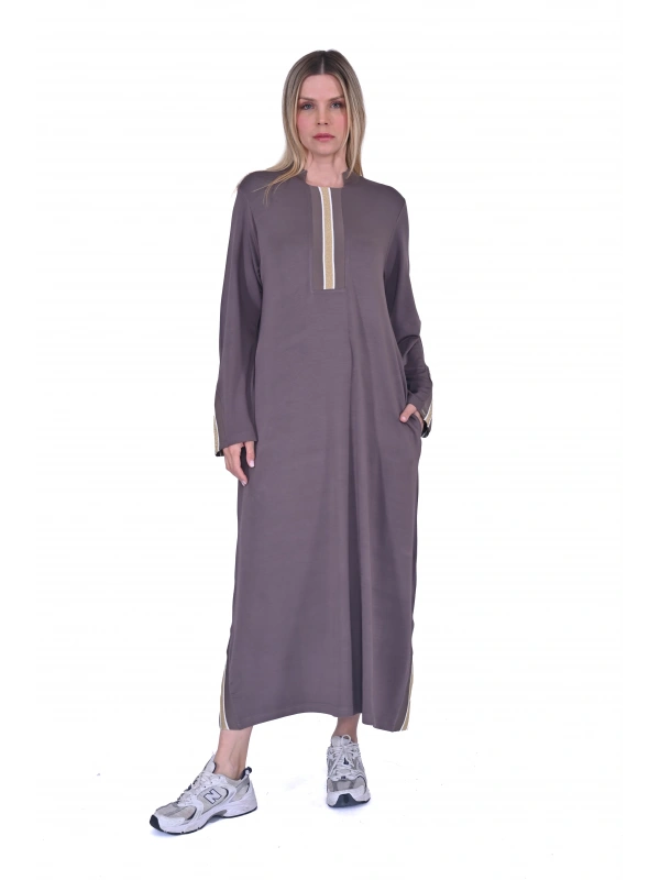 INVEE 6754 İki İplik Vizon Elbise