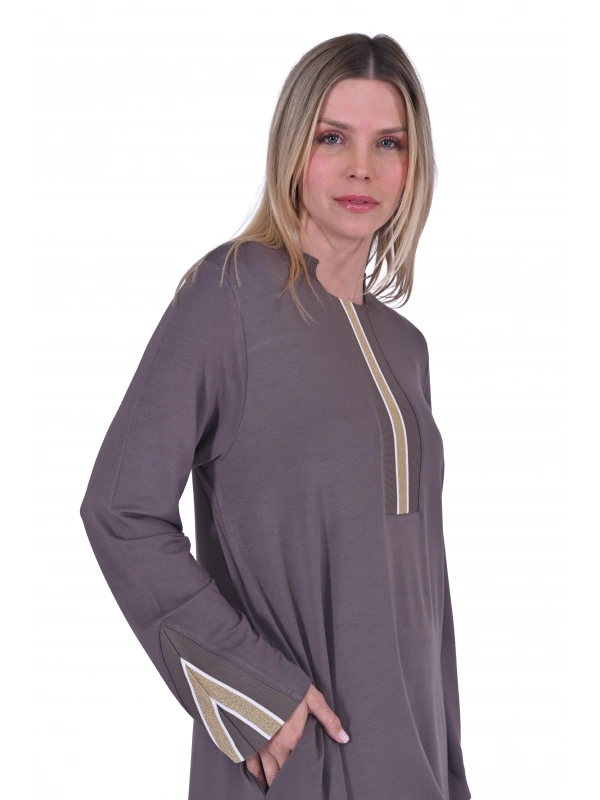 INVEE 6754 İki İplik Vizon Elbise