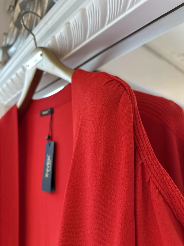 İNVEE 6765 Triko Yelek - Kırmızı