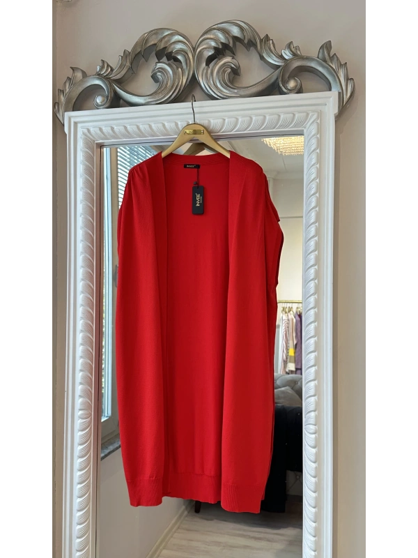 İNVEE 6765 Triko Yelek - Kırmızı