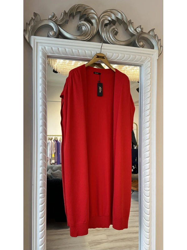 İNVEE 6765 Triko Yelek - Kırmızı