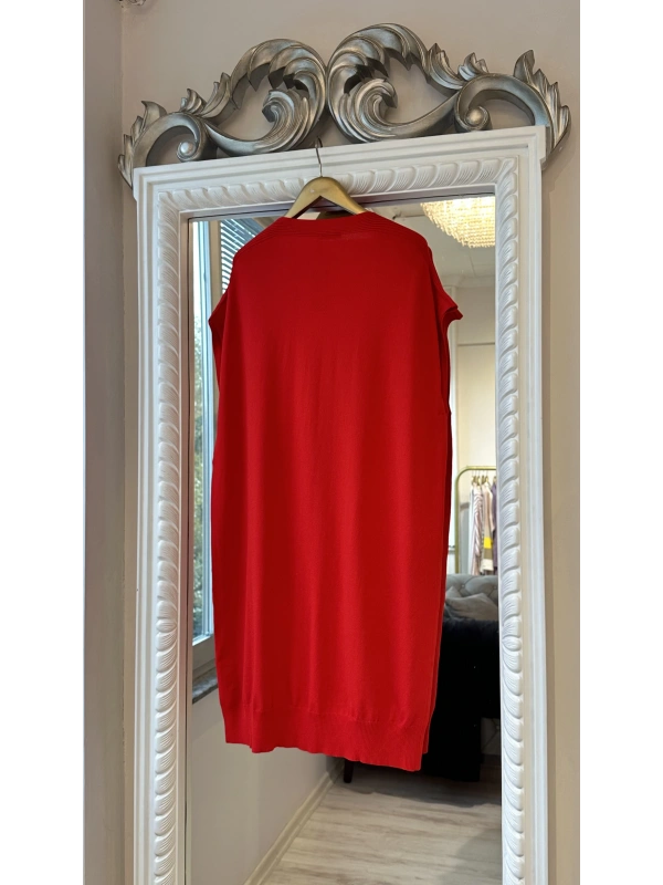 İNVEE 6765 Triko Yelek - Kırmızı