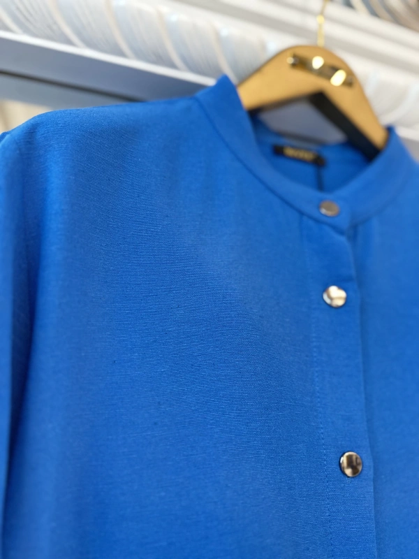 İNVEE Keten Karışımlı Kap - Sax