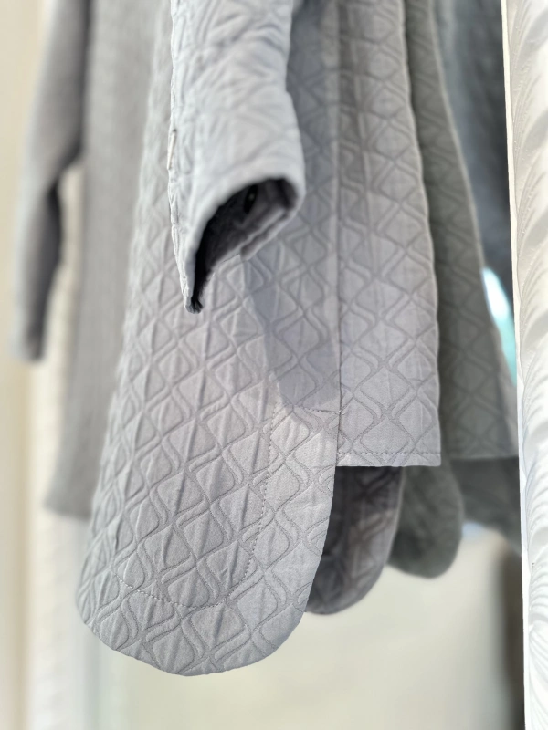 İNVEE 6827 Desenli Kapitone Ceket - Gri