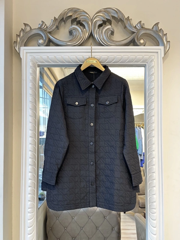 İNVEE 6827 Kapitone Siyah Ceket