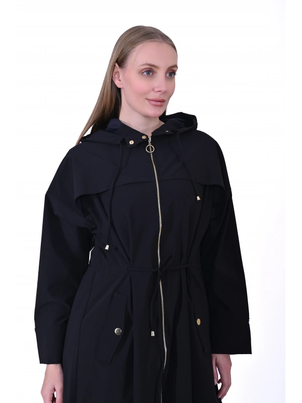 İNVEE 6830 Siyah Trenç