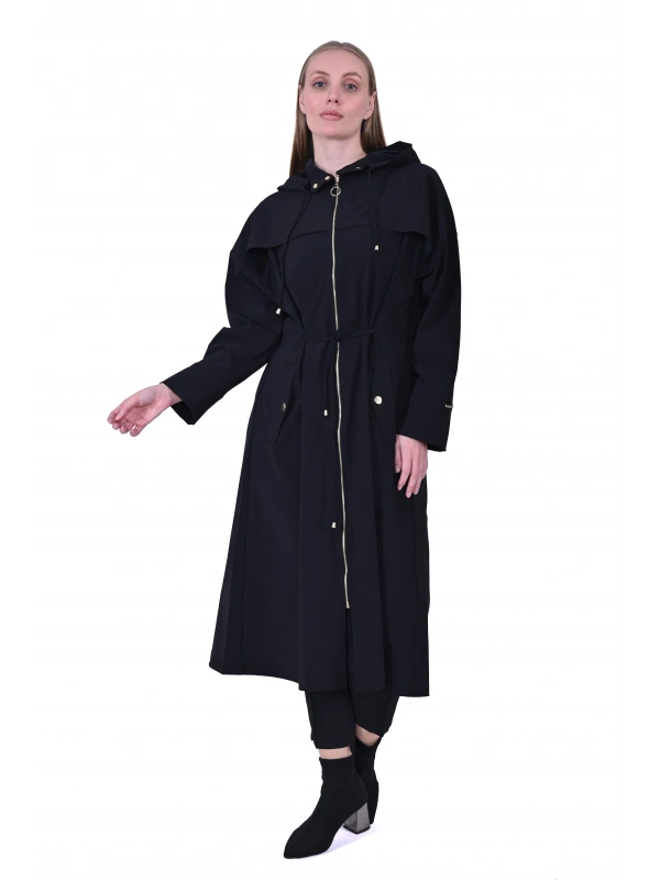 İNVEE 6830 Siyah Trenç