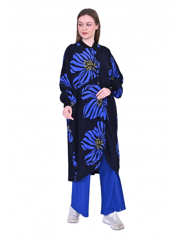 İNVEE 6832 Desenli Geniş Kalıp Gömlek