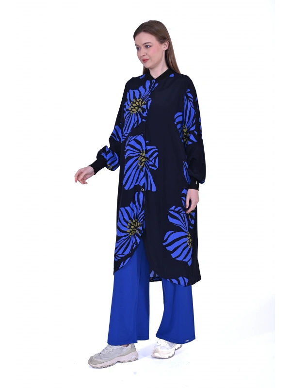 İNVEE 6832 Desenli Geniş Kalıp Gömlek