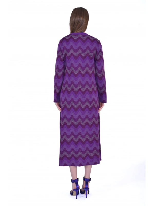 İNVEE 6838 Mor Triko Elbise