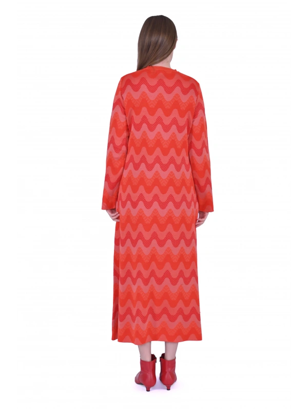 İNVEE 6838 Oranj Triko Elbise