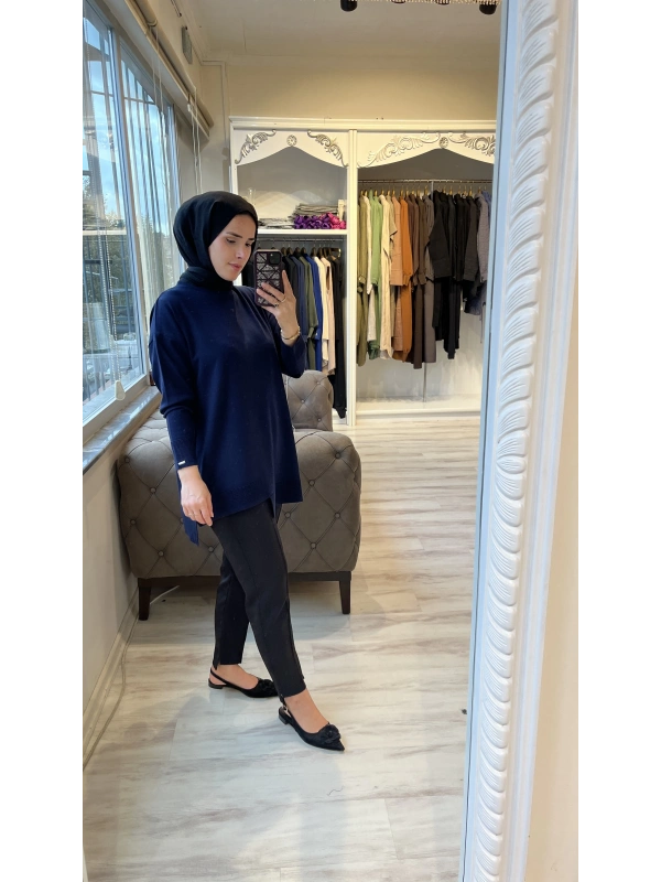 İNVEE 6840 Lacivert Triko Tunik