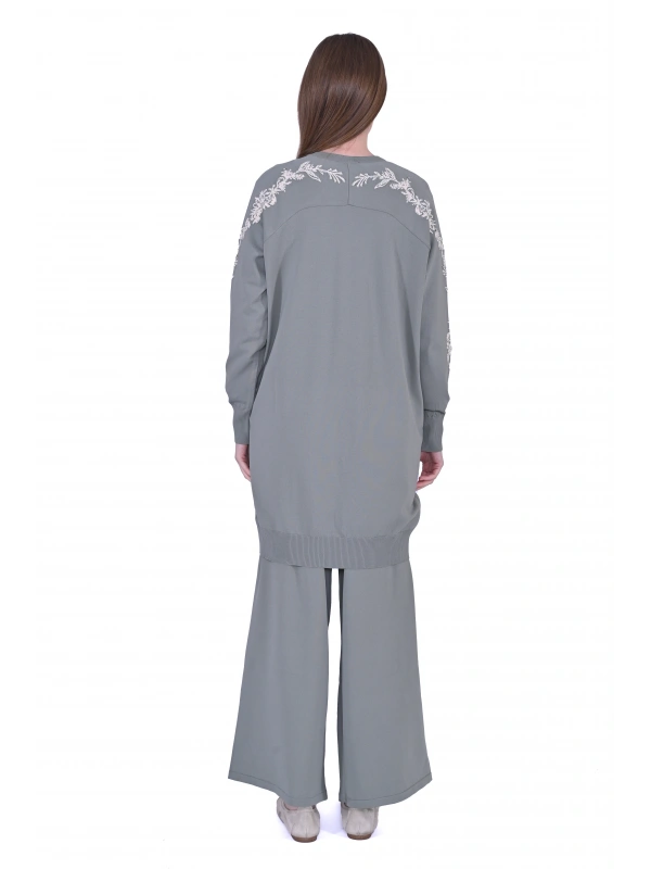 İNVEE 6846 Boncuk İşlemeli Güldalı Hırka - Küfrengi