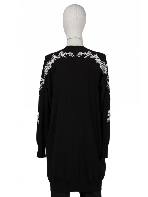 İNVEE 6846 Boncuk İşlemeli Güldalı Hırka - Siyah