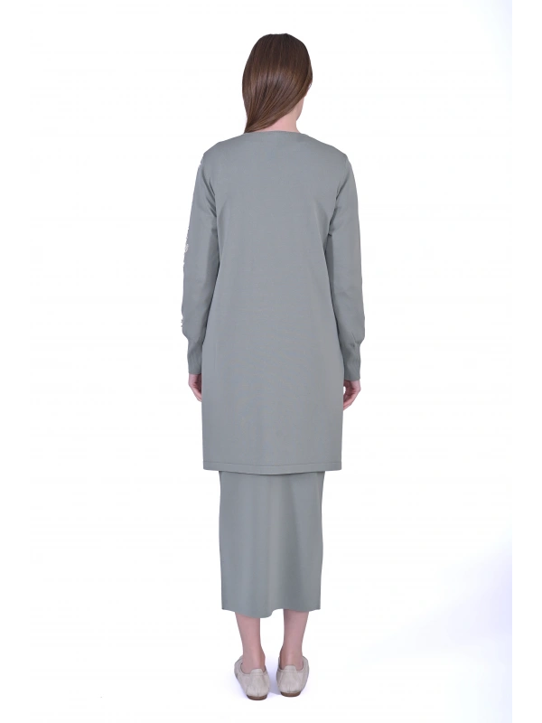 İNVEE 6849 Küfrengi Güldalı Triko Tunik