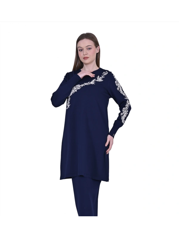 İNVEE 6849 Lacivert Güldalı Triko Tunik