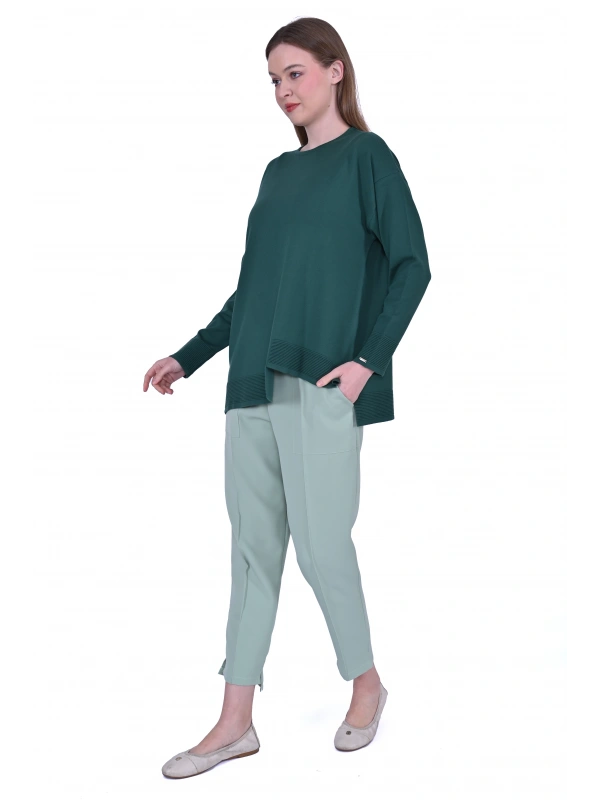 İNVEE 6859 Kısa Triko Tunik - Zümrüt