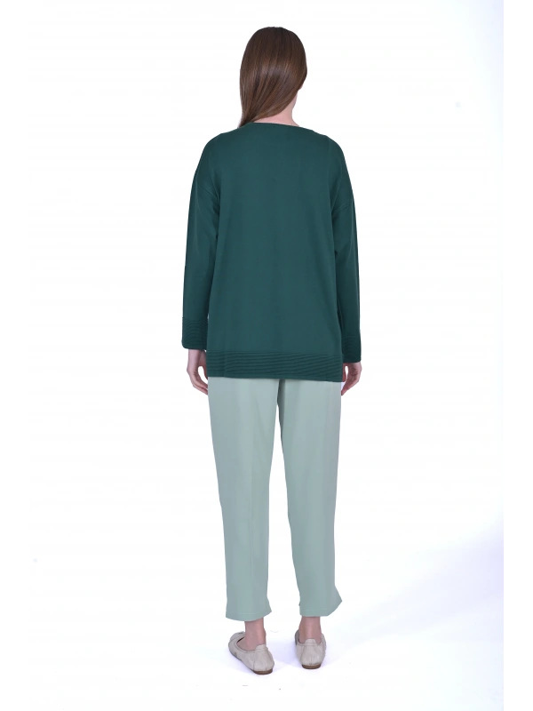 İNVEE 6859 Kısa Triko Tunik - Zümrüt