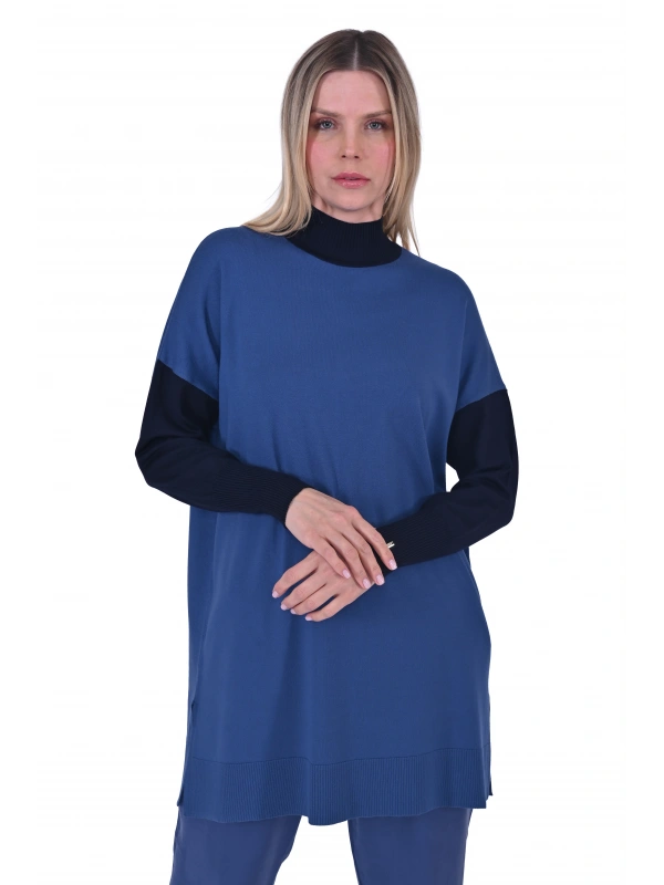 İNVEE 6862 İndigo Triko Tunik