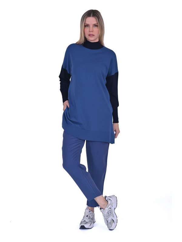 İNVEE 6862 İndigo Triko Tunik
