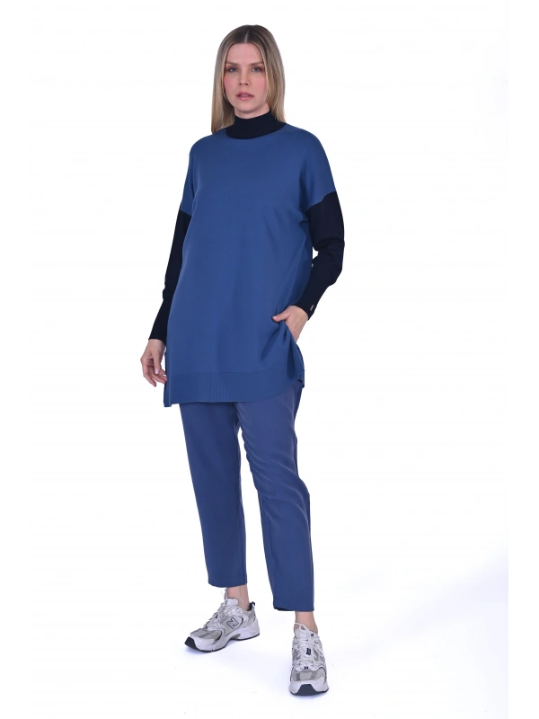 İNVEE 6862 İndigo Triko Tunik