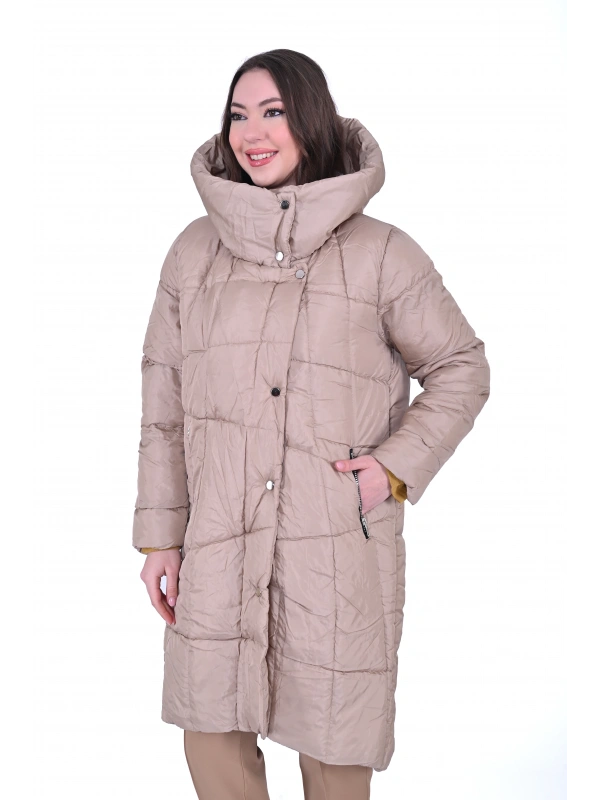 İNVEE 6864 Bej Şişme Mont