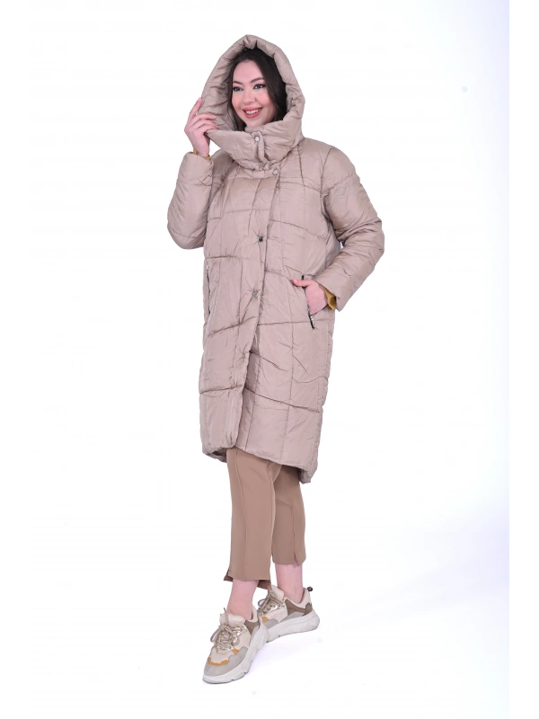 İNVEE 6864 Bej Şişme Mont