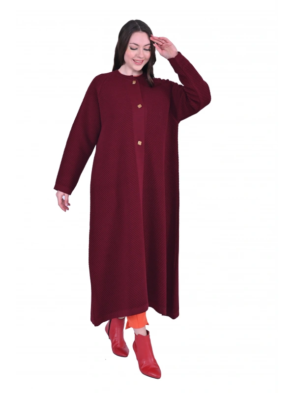 İNVEE 6866 Yün Karışımlı Bordo Kap