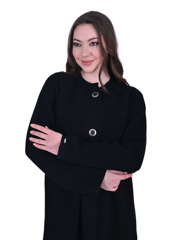 İNVEE 6866 Yün Karışımlı Siyah Kap