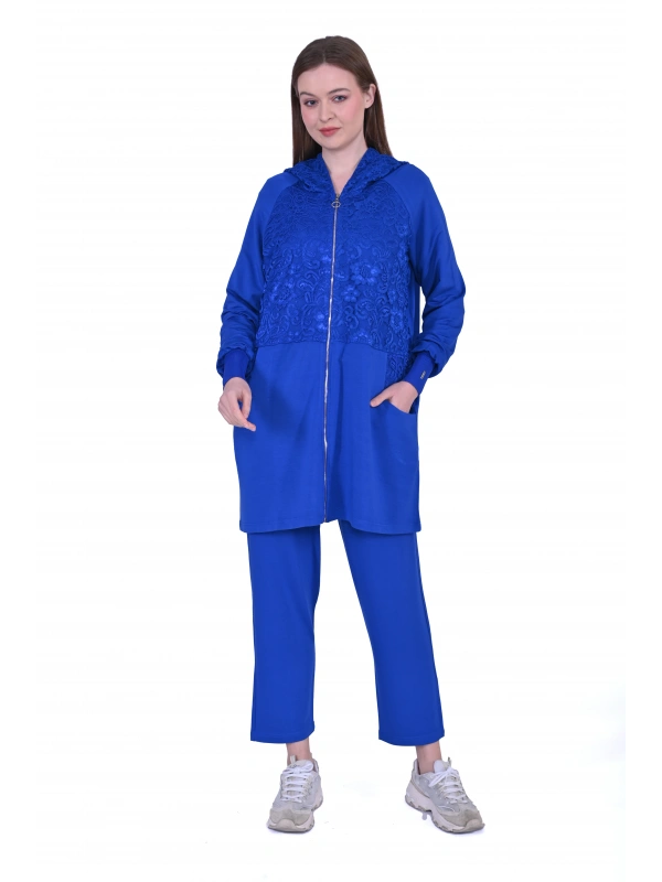 İNVEE 6876 Dantel Detaylı İki İplik Takım - Sax