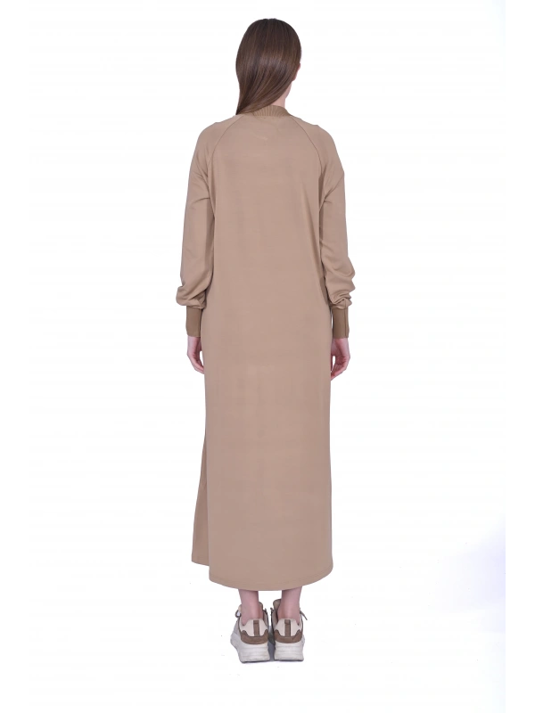 İNVEE Dantel Detaylı İki İplik Elbise - Altın