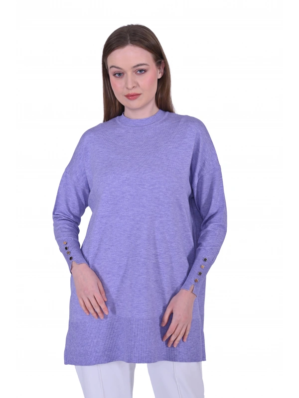İNVEE 6882 Yün Karışımlı Lila Tunik