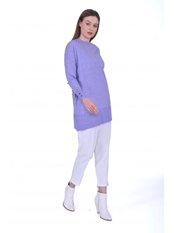 İNVEE 6882 Yün Karışımlı Lila Tunik