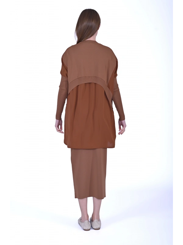 INVEE 6883 Kumaş/Triko Tarçın Tunik