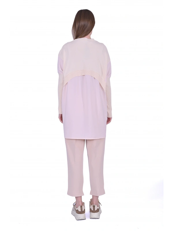 INVEE 6883 Kumaş/Triko Vanilya Tunik