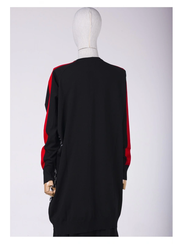 İNVEE 6891 Triko Damalı Hırka - Siyah