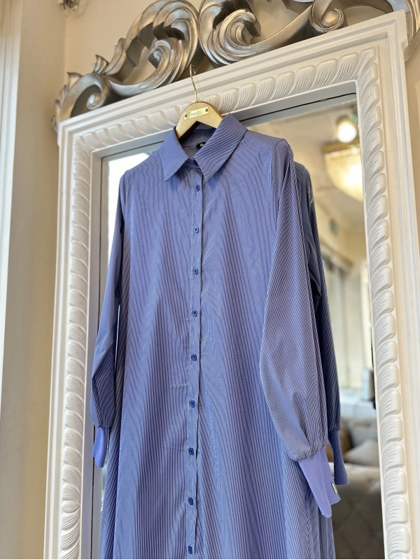 İNVEE 6895 Lacivert Uzun Gömlek