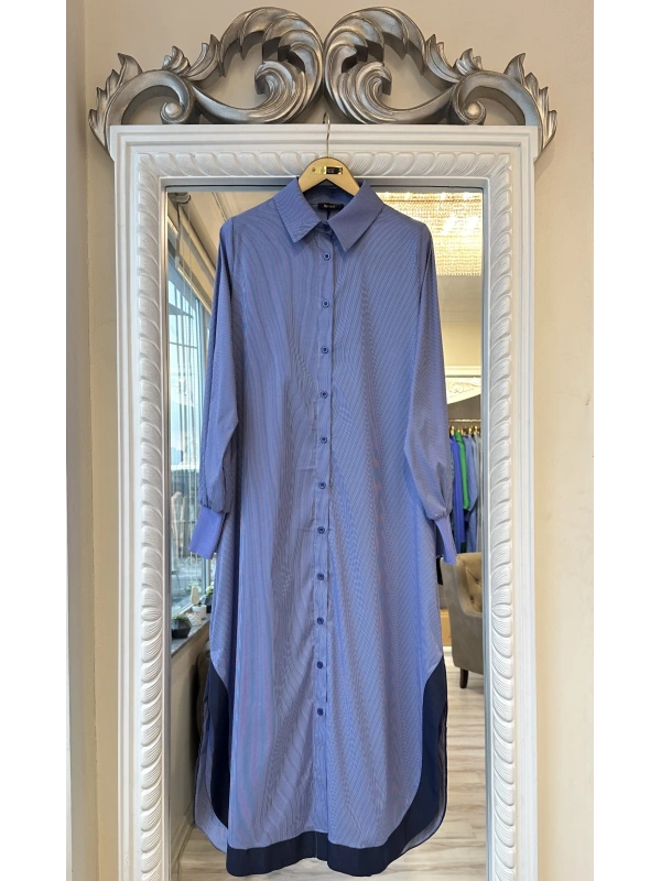 İNVEE 6895 Lacivert Uzun Gömlek